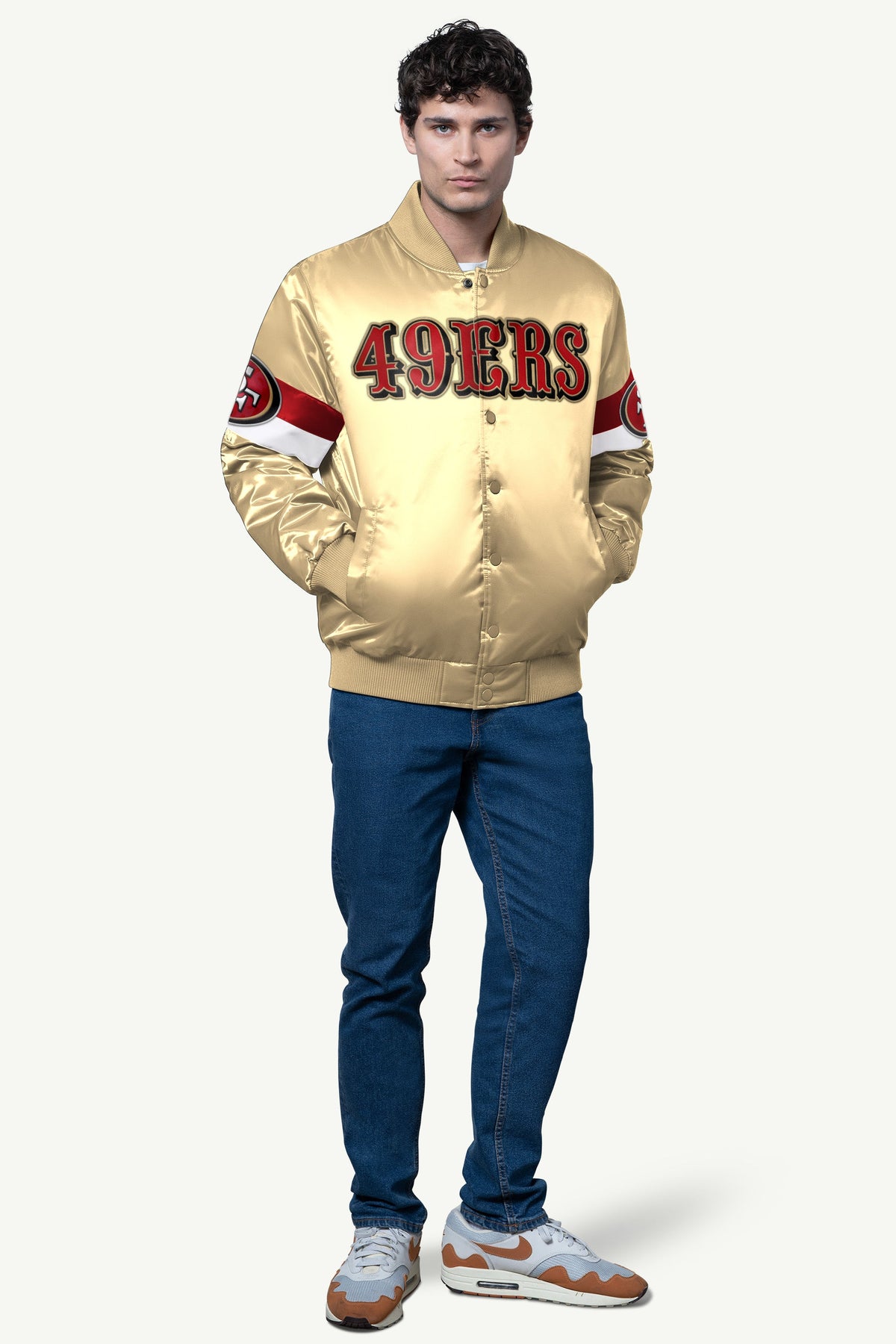 MENS SAN FRANCISCO 49ERS SATIN VARSITY JACKET