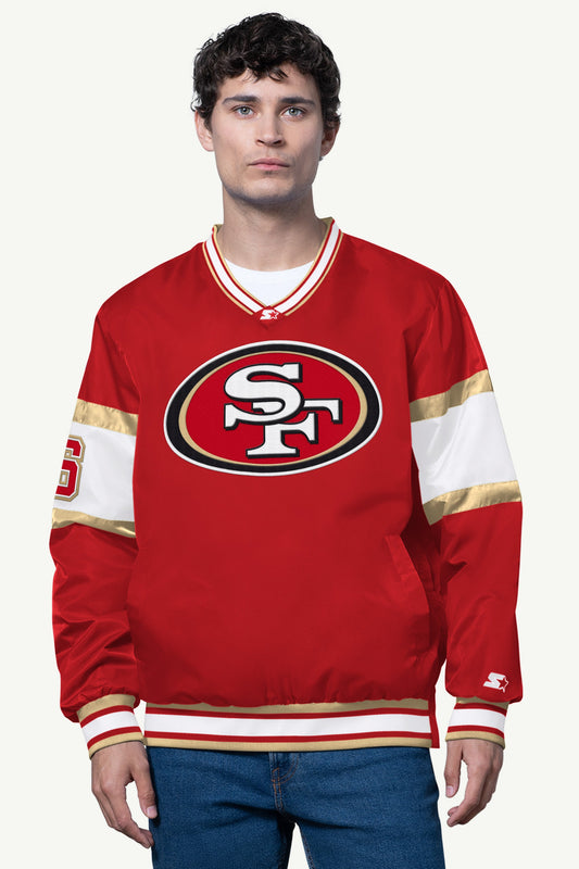 MENS SAN FRANCISCO 49ERS SIGNAL COLLAR PULLOVER