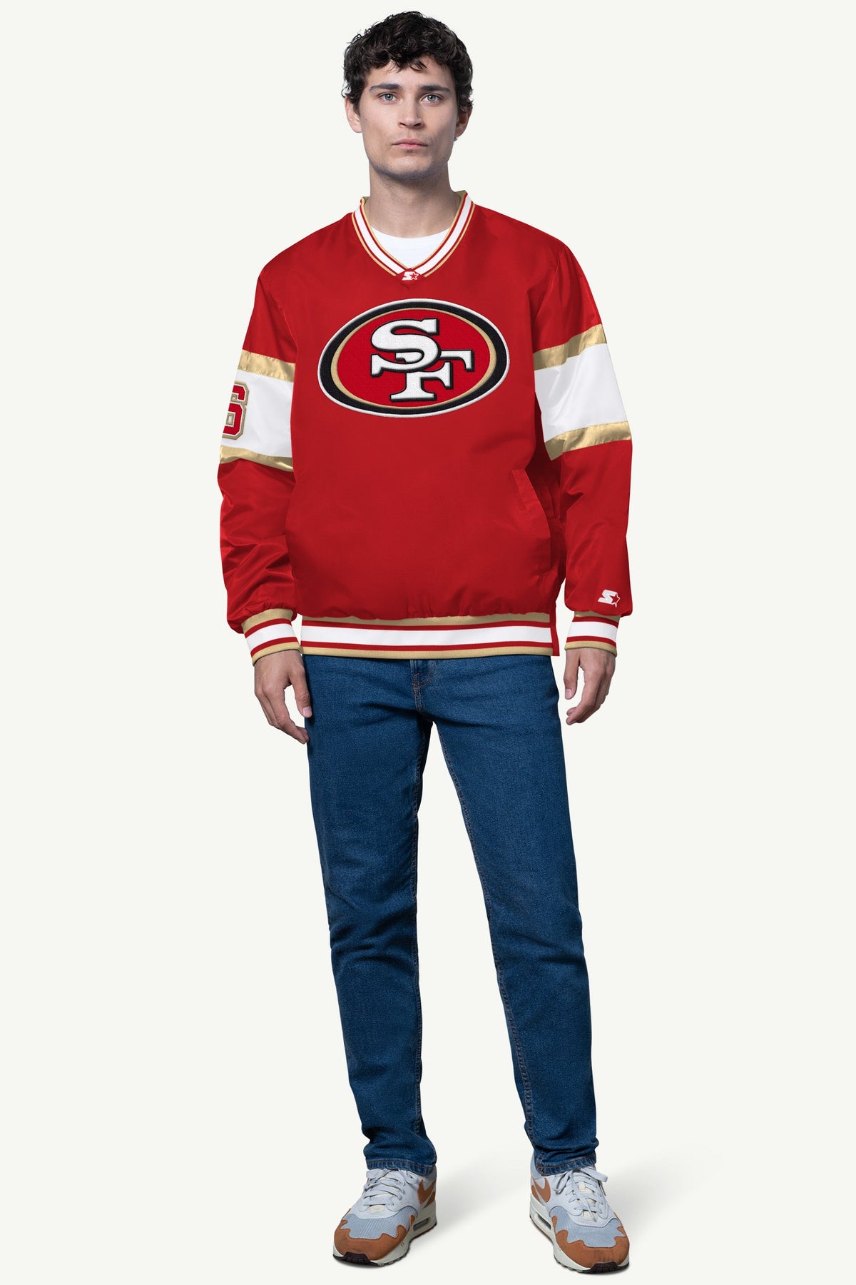 MENS SAN FRANCISCO 49ERS SIGNAL COLLAR PULLOVER