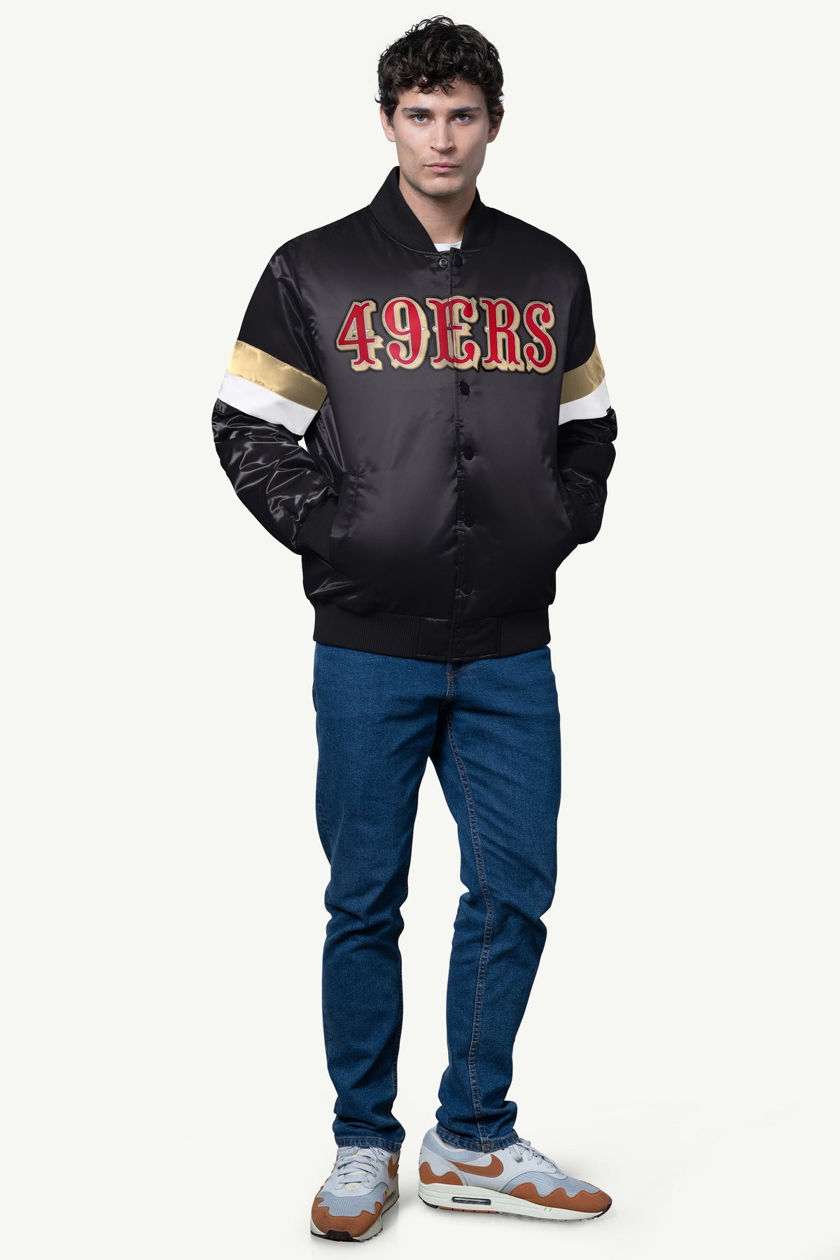 MENS SAN FRANCISCO 49ERS SATIN VARSITY JACKET