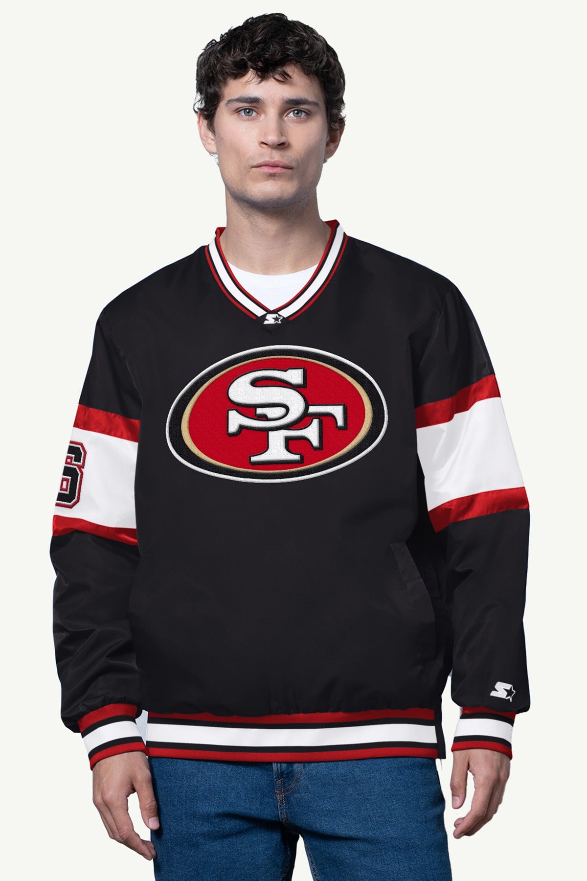 MENS SAN FRANCISCO 49ERS V-NECK PULLOVER