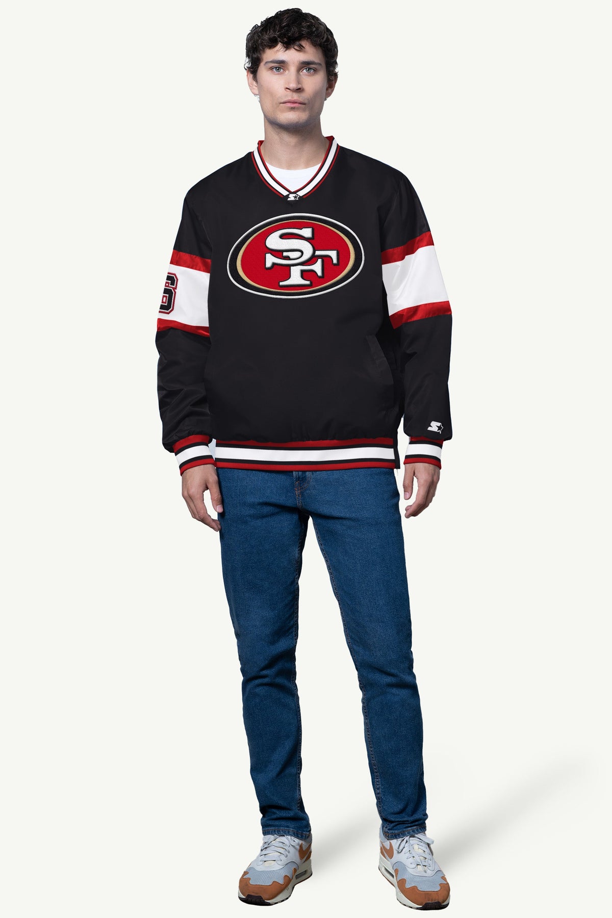 MENS SAN FRANCISCO 49ERS V-NECK PULLOVER