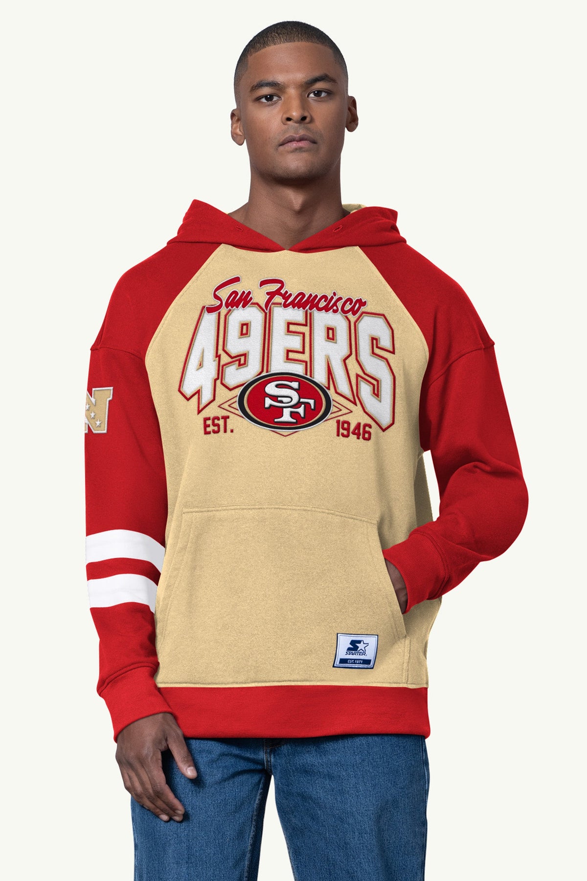 MENS SAN FRANCISCO 49ERS INTERCEPTION COLORBLOCK HOODIE