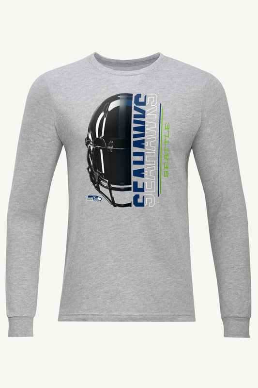 MENS SEATTLE SEAHAWKS HALF HELMET LONG SLEEVE T SHIRT