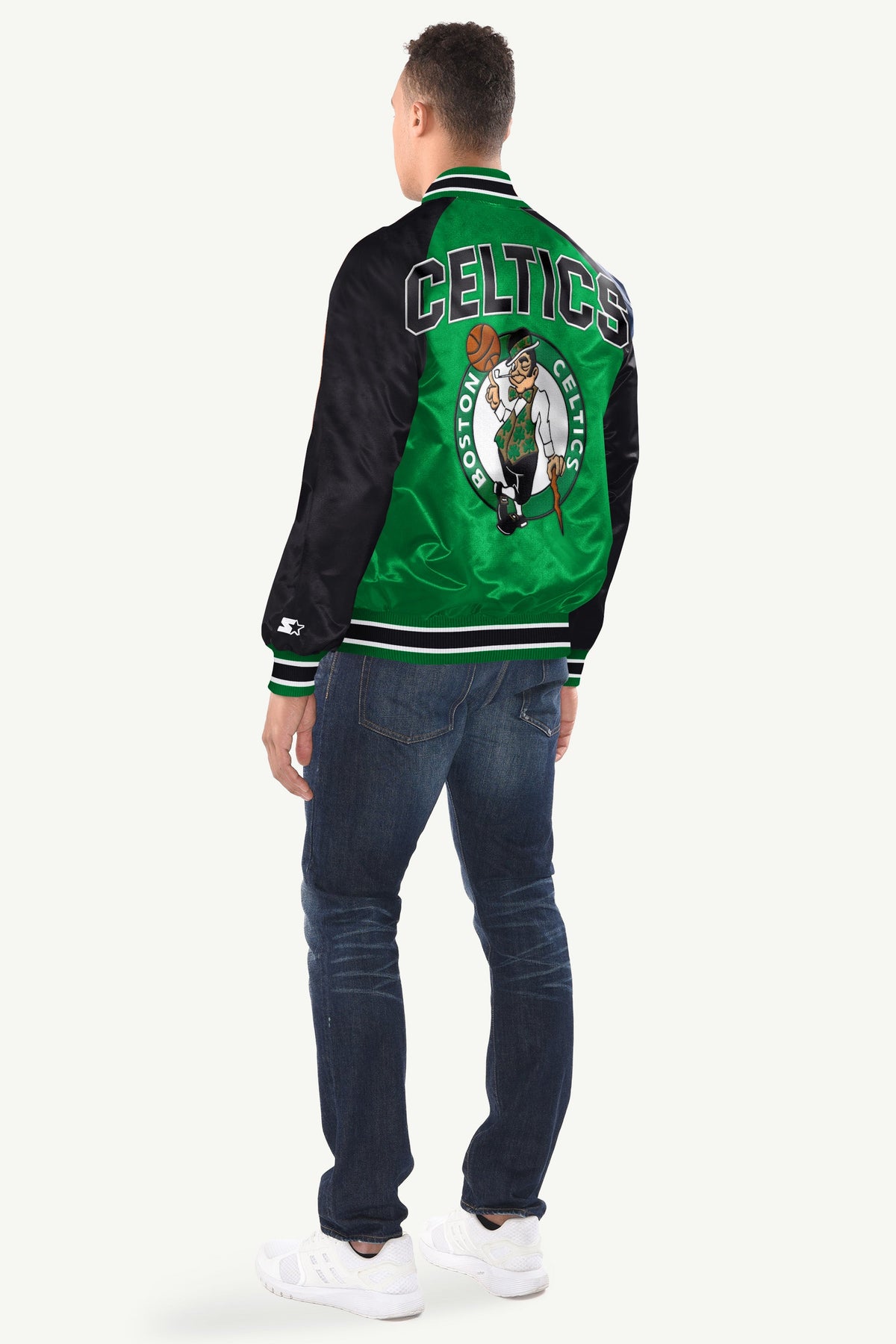 MENS BOSTON CELTICS INDUCTEE SATIN VARSITY JACKET