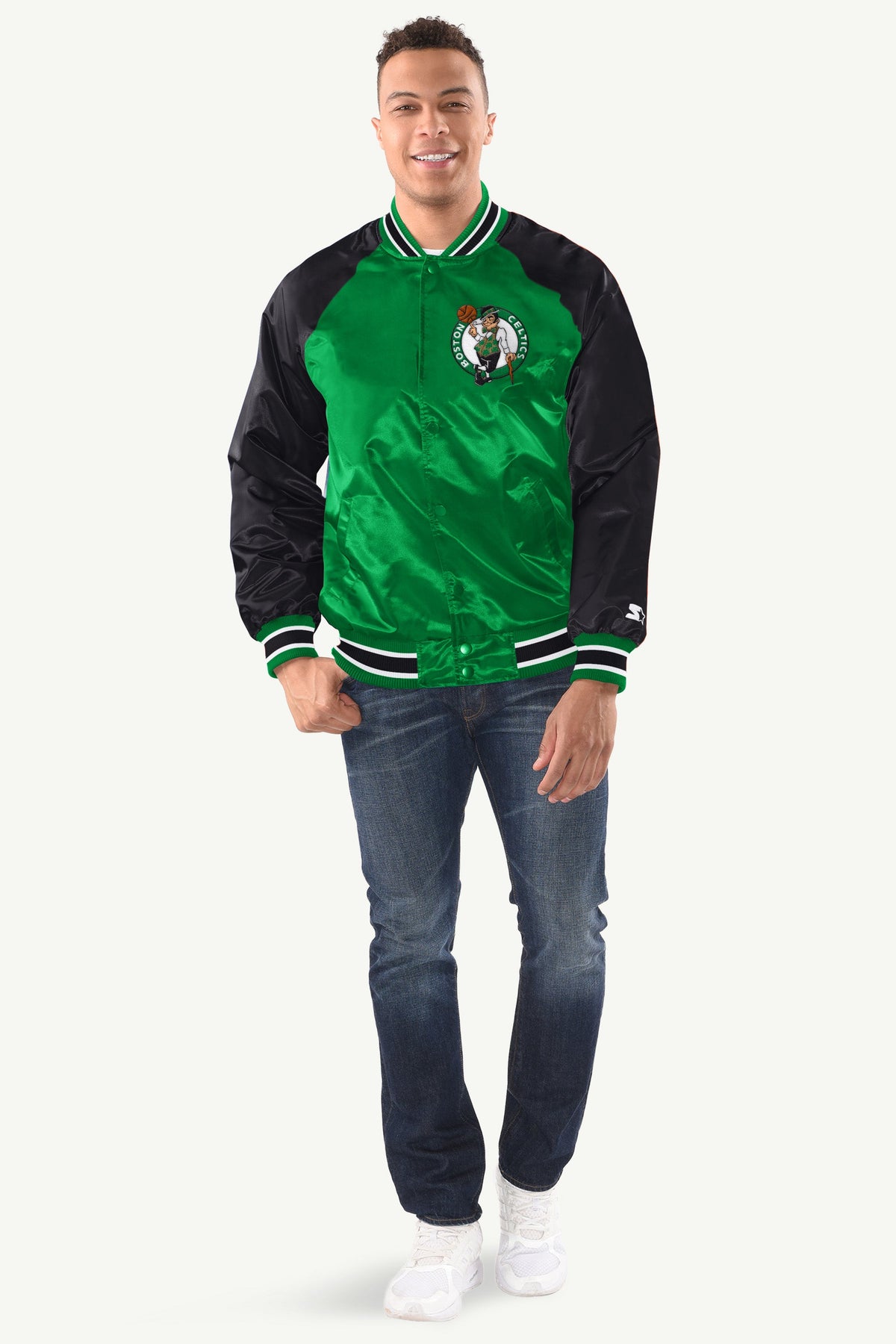 MENS BOSTON CELTICS INDUCTEE SATIN VARSITY JACKET