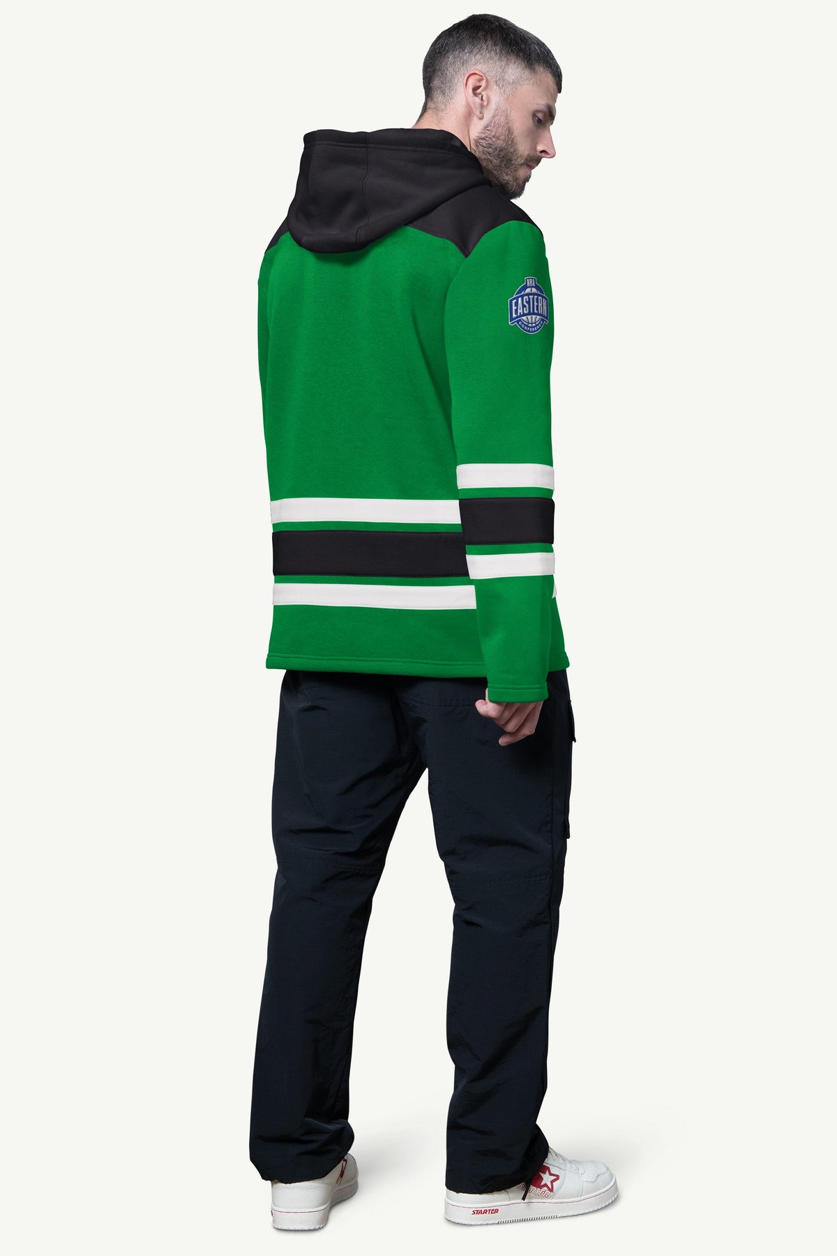 MENS BOSTON CELTICS SLAP SHOT HOODED HOCKEY PULLOVER