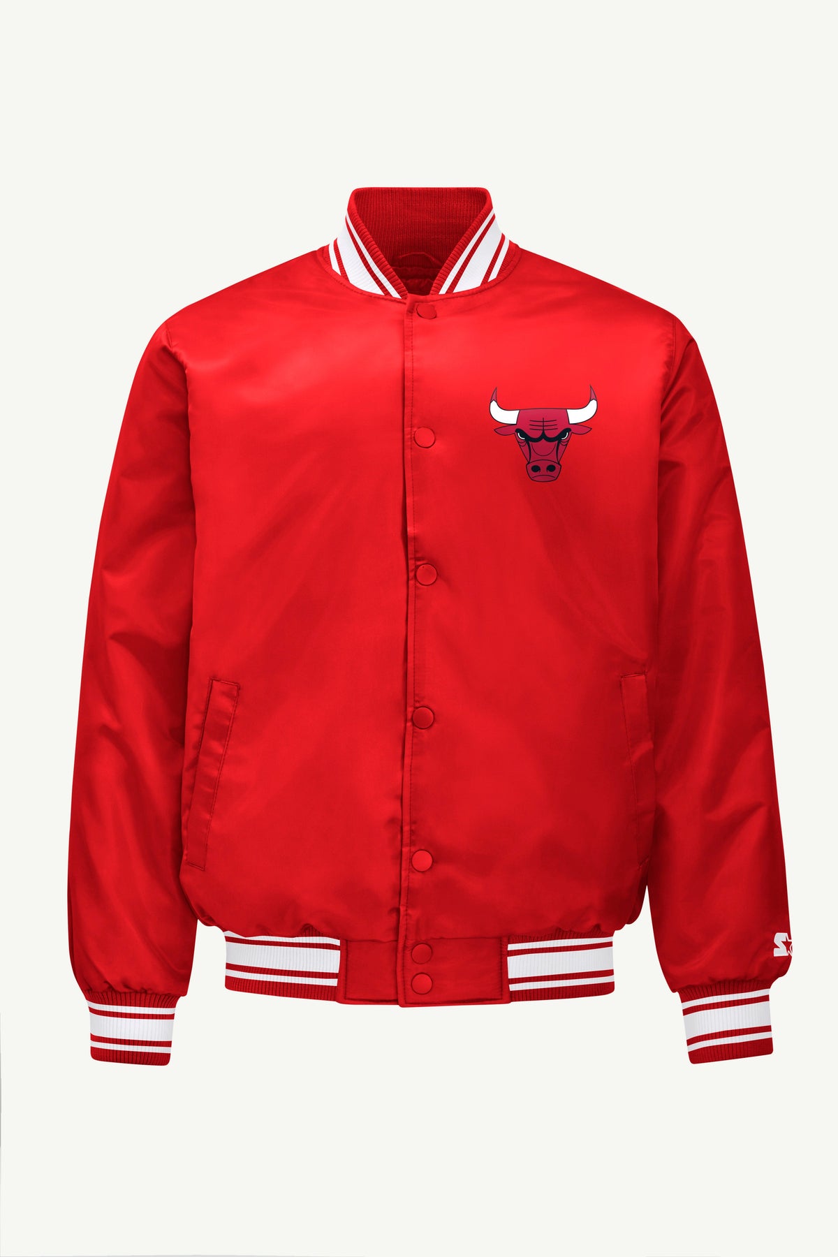 MENS CHICAGO BULLS MESH LOOK SATIN VARSITY JACKET