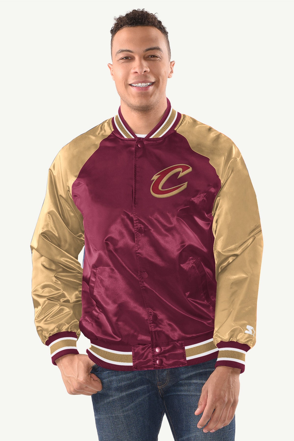 MENS CLEVELAND CAVALIERS INDUCTEE SATIN VARSITY JACKET