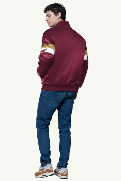 MENS CLEVELAND CAVALIERS TRIPLE OPTION SATIN VARSITY JACKET