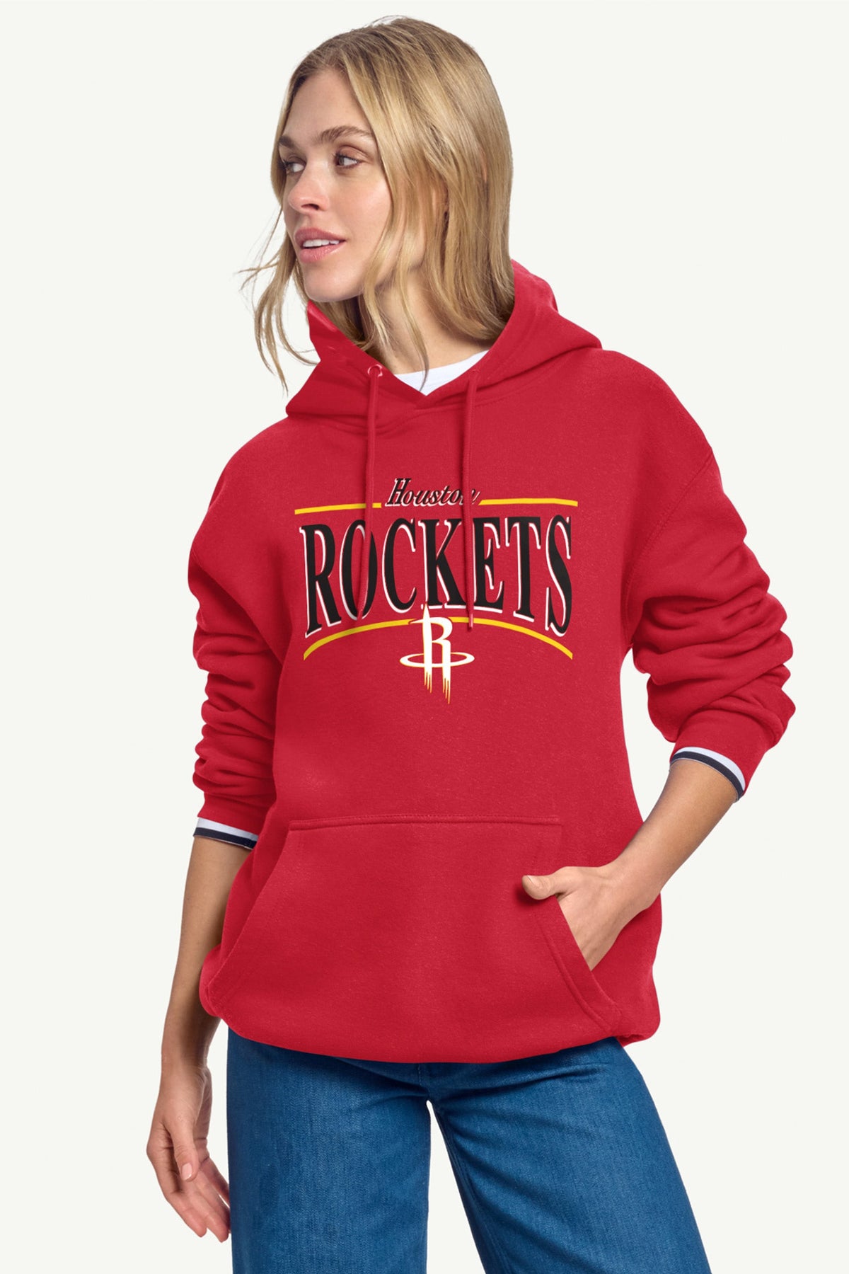 WOMENS HOUSTON ROCKETS ARCH STRIPE HOODIE