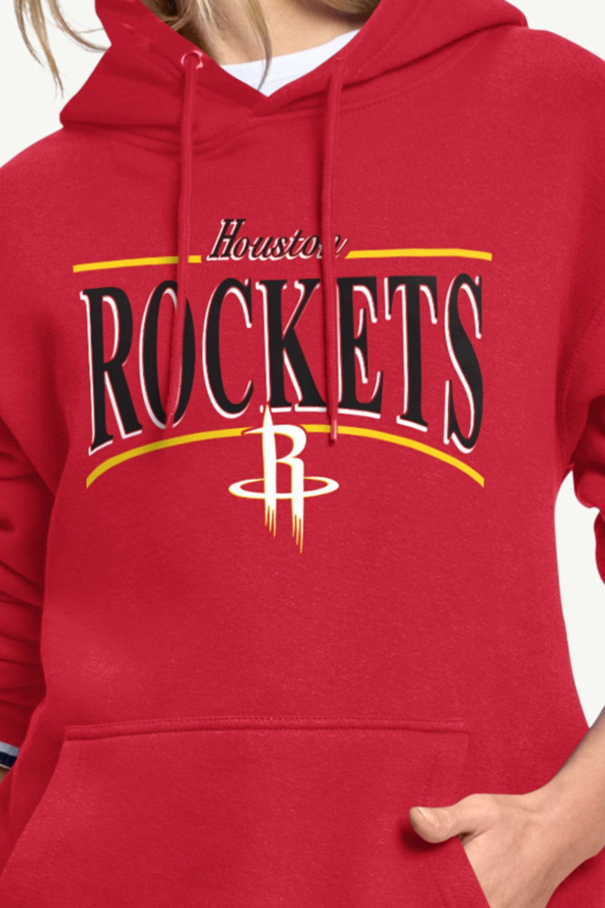 WOMENS HOUSTON ROCKETS ARCH STRIPE HOODIE