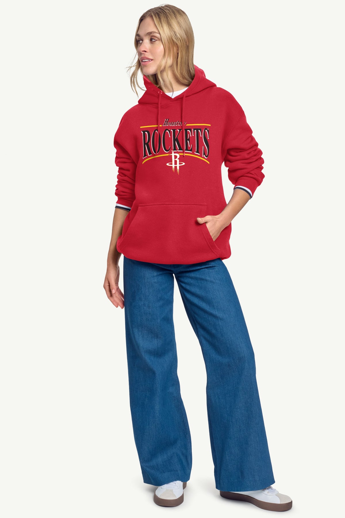 WOMENS HOUSTON ROCKETS ARCH STRIPE HOODIE