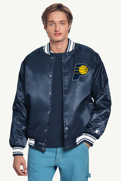 MENS INDIANA PACERS PRINTED GRAPHIC SATIN VARSITY JACKET