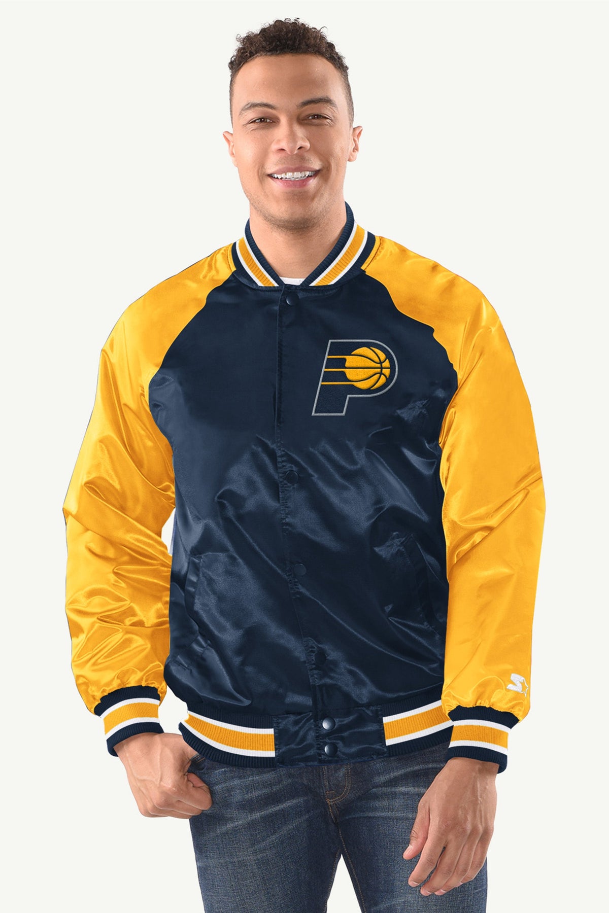 MENS INDIANA PACERS INDUCTEE SATIN VARSITY JACKET