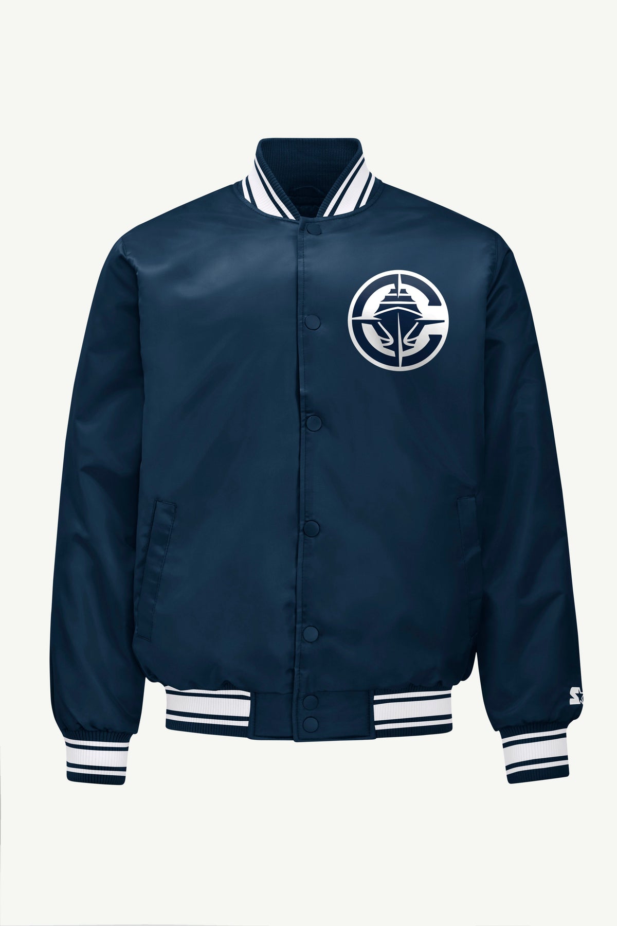 MENS LOS ANGELES CLIPPERS PRINTED GRAPHIC SATIN VARSITY JACKET