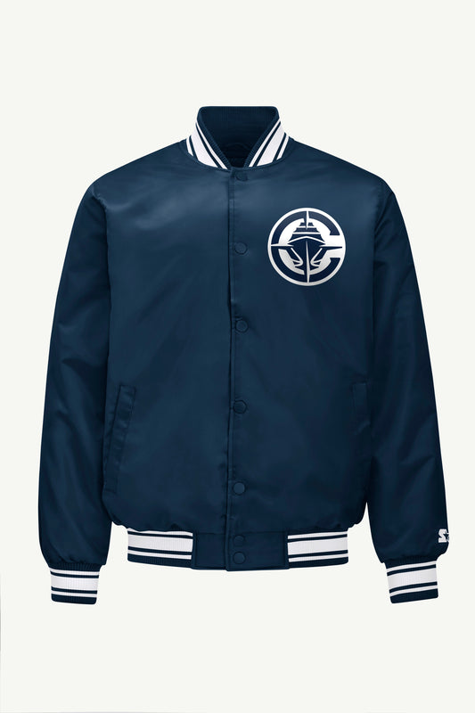 MENS LOS ANGELES CLIPPERS PRINTED GRAPHIC SATIN VARSITY JACKET