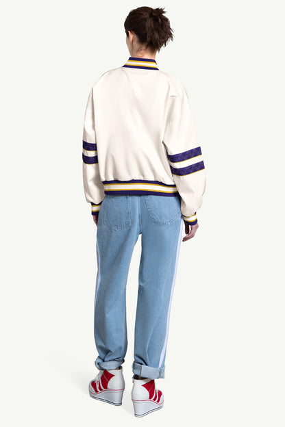 WOMENS LA LAKERS INTERCEPTION VARSITY JACKET