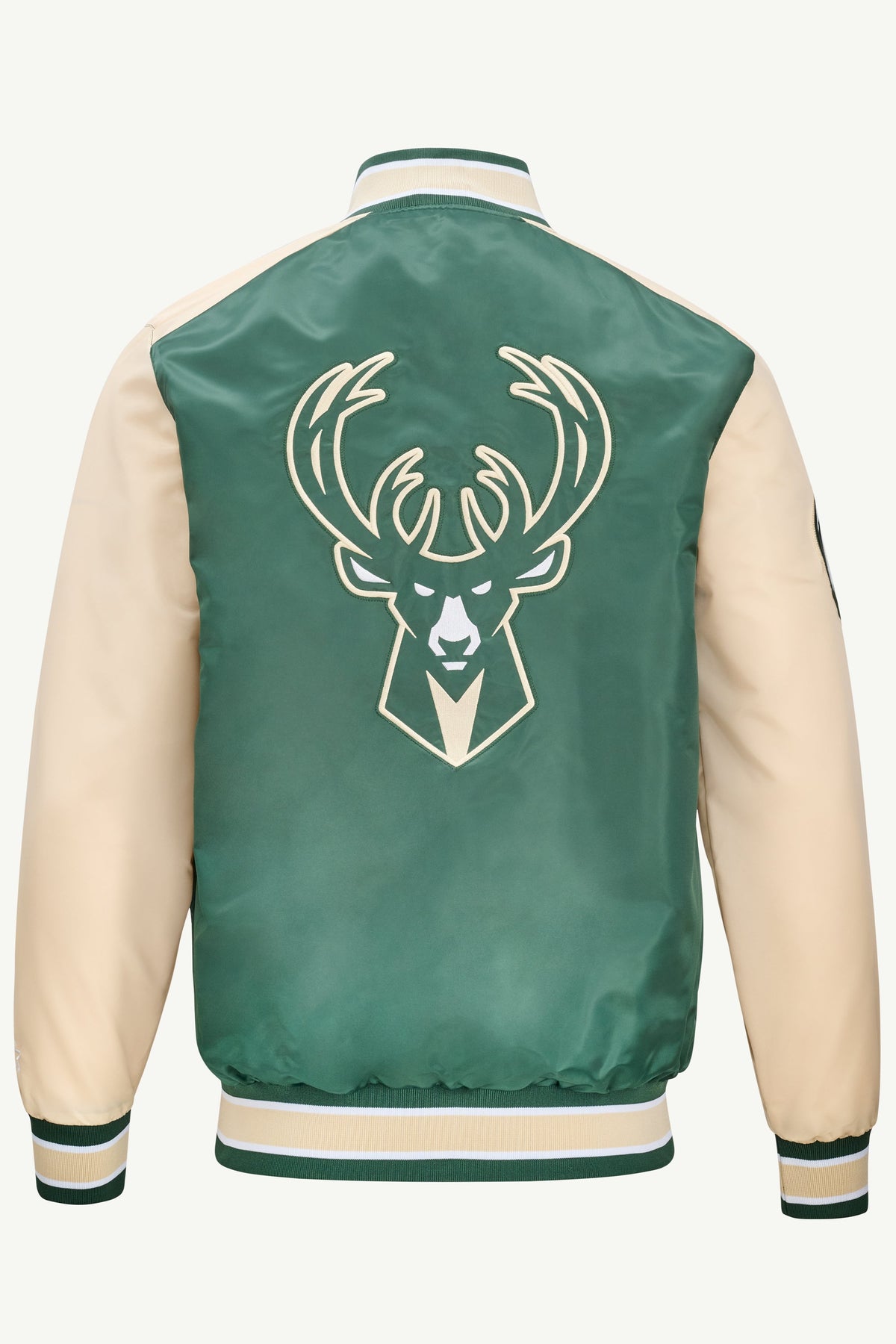 MENS MILWAUKEE BUCKS SATIN VARSITY JACKET