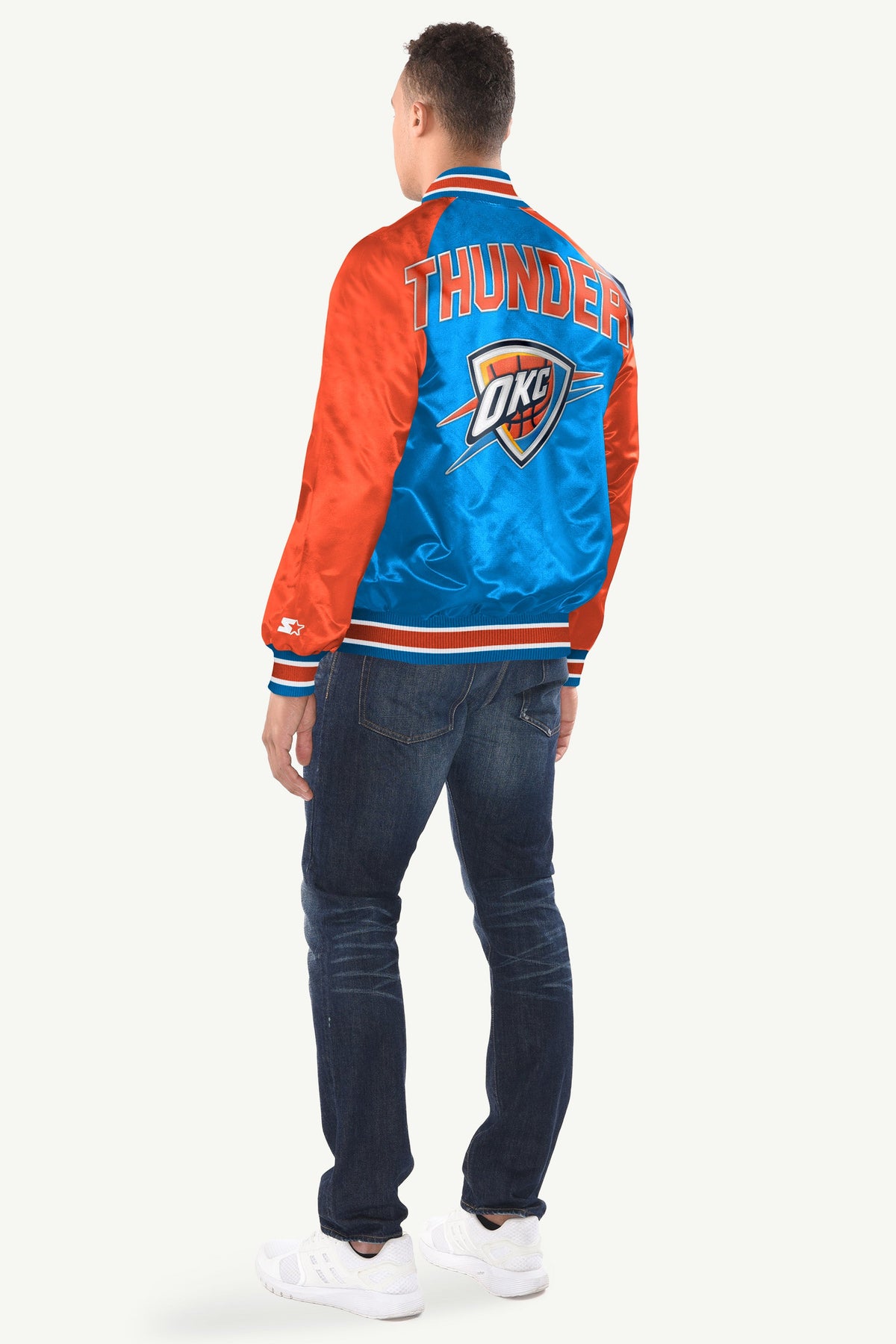 MENS OKLAHOMA CITY THUNDER INDUCTEE SATIN VARSITY JACKET