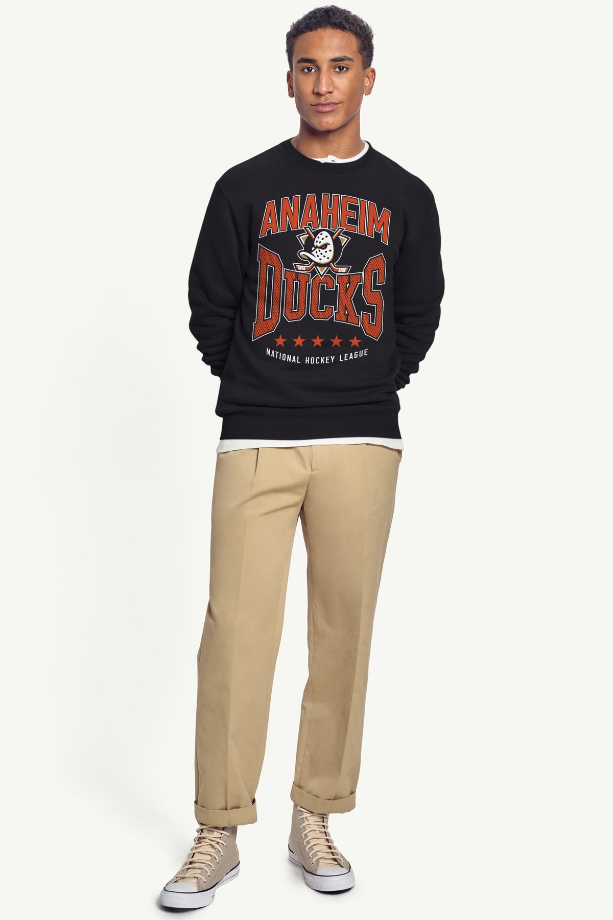 MENS ANAHEIM DUCKS CENTER SQUEEZE SWEATSHIRT