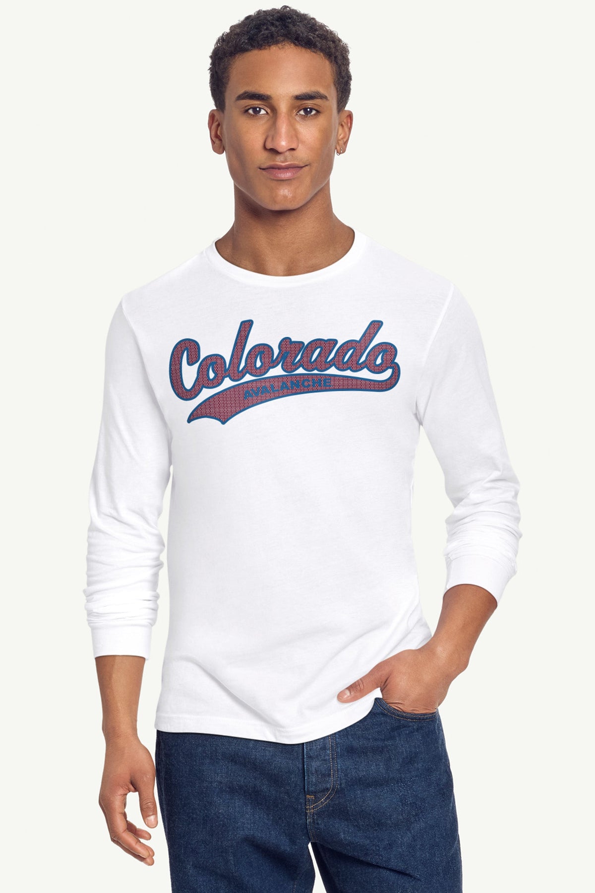 MENS COLORADO AVALANCHE TAILSWEEP LONG SLEEVE T SHIRT