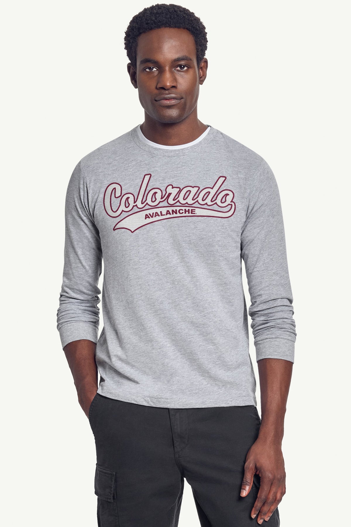 MENS COLORADO AVALANCHE TAILSWEEP LONG SLEEVE T SHIRT