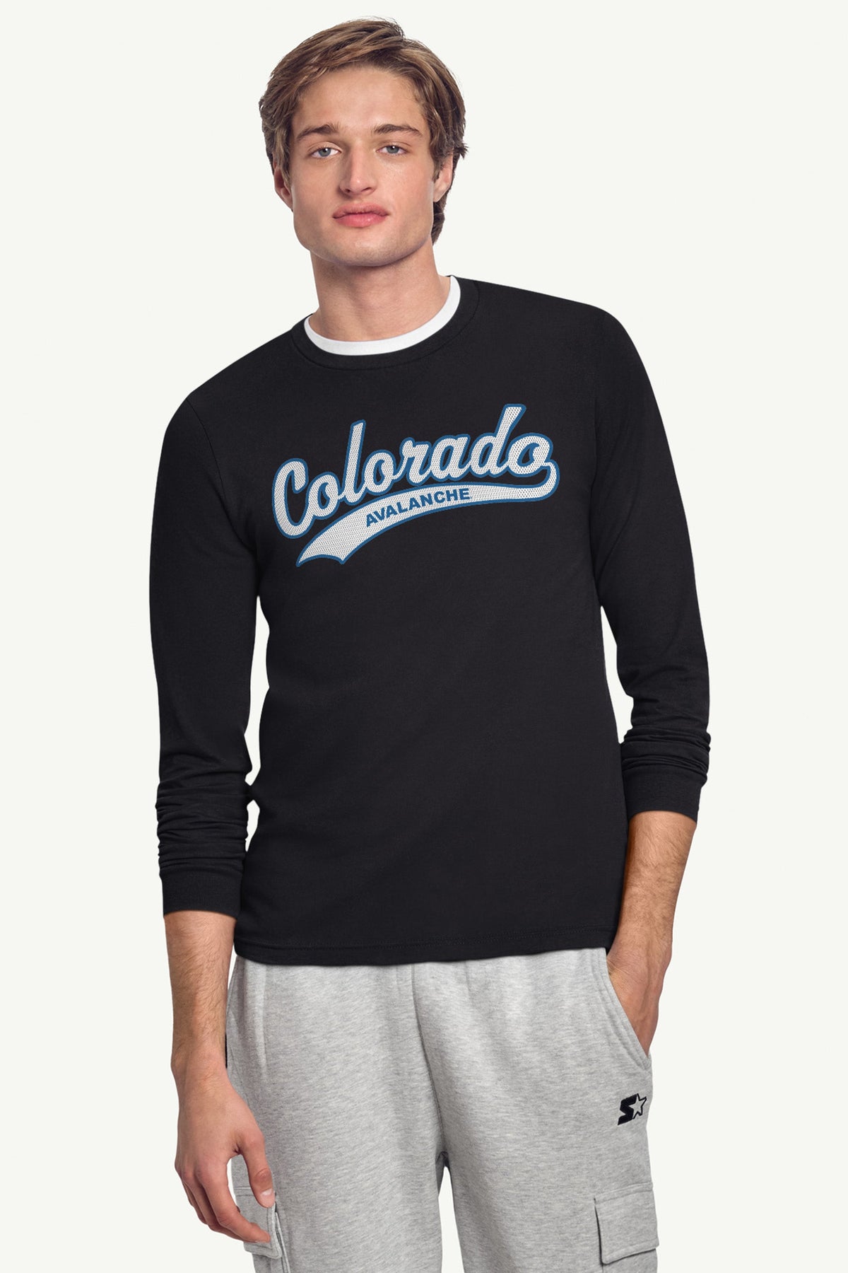 MENS COLORADO AVALANCHE TAILSWEEP LONG SLEEVE T SHIRT