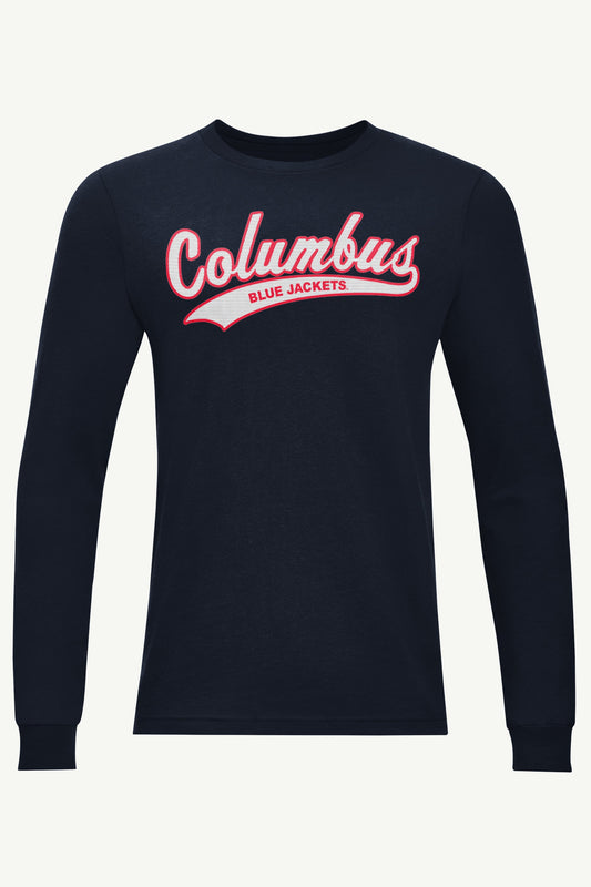 MENS COLUMBUS BLUE JACKETS TAILSWEEP LONG SLEEVE T SHIRT