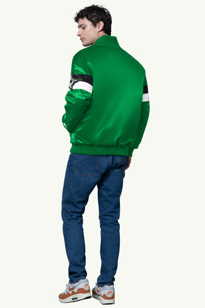 MENS DALLAS STARS TRIPLE OPTION SATIN VARSITY JACKET