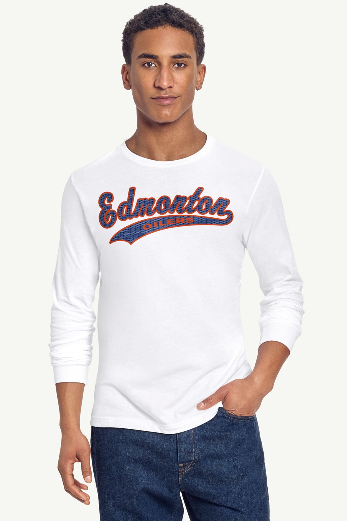 MENS EDMONTON OILERS TAILSWEEP LONG SLEEVE T SHIRT