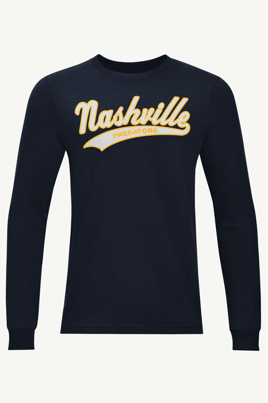MENS NASHVILLE PREDATORS TAILSWEEP LONG SLEEVE T SHIRT