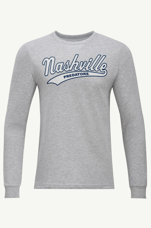 MENS NASHVILLE PREDATORS TAILSWEEP LONG SLEEVE T SHIRT