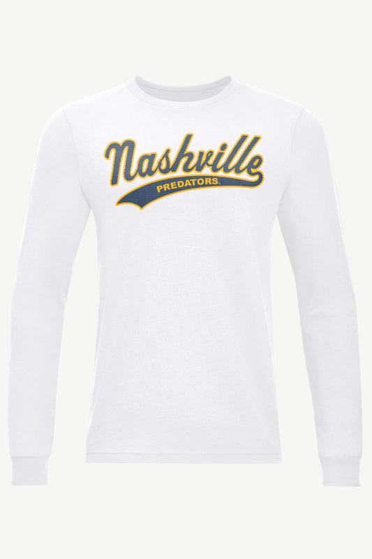 MENS NASHVILLE PREDATORS TAILSWEEP LONG SLEEVE T SHIRT
