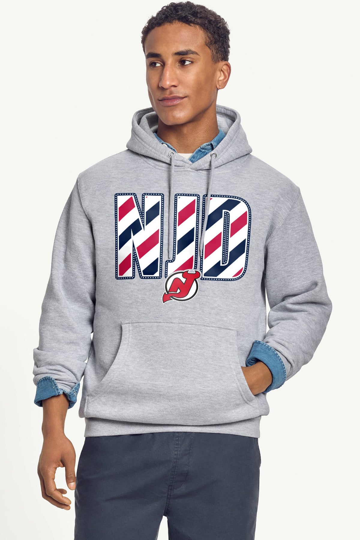MENS NEW JERSEY DEVILS STARS AND STRIPES HOODIE