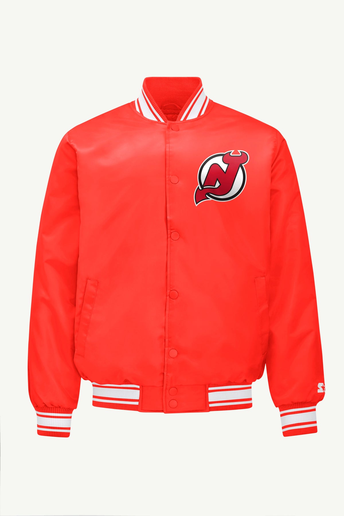 MENS NEW JERSEY DEVILS TRIANGLE SATIN VARSITY JACKET