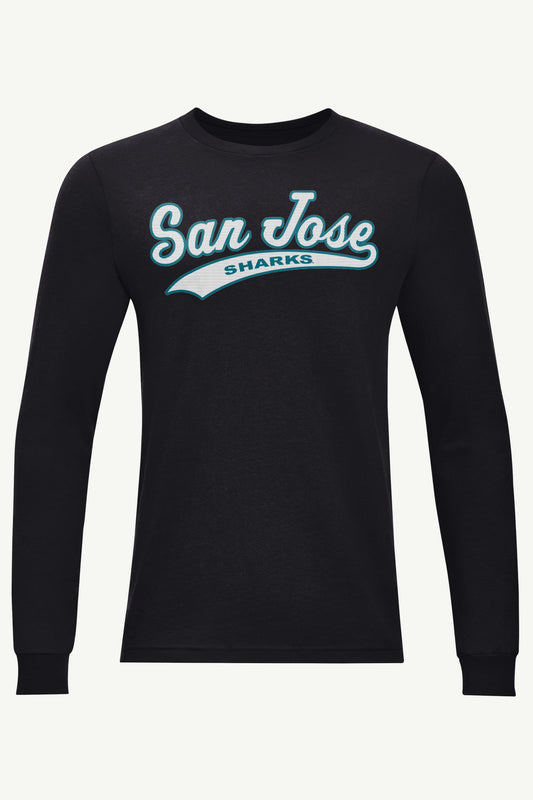 MENS SAN JOSE SHARKS TAILSWEEP LONG SLEEVE T SHIRT