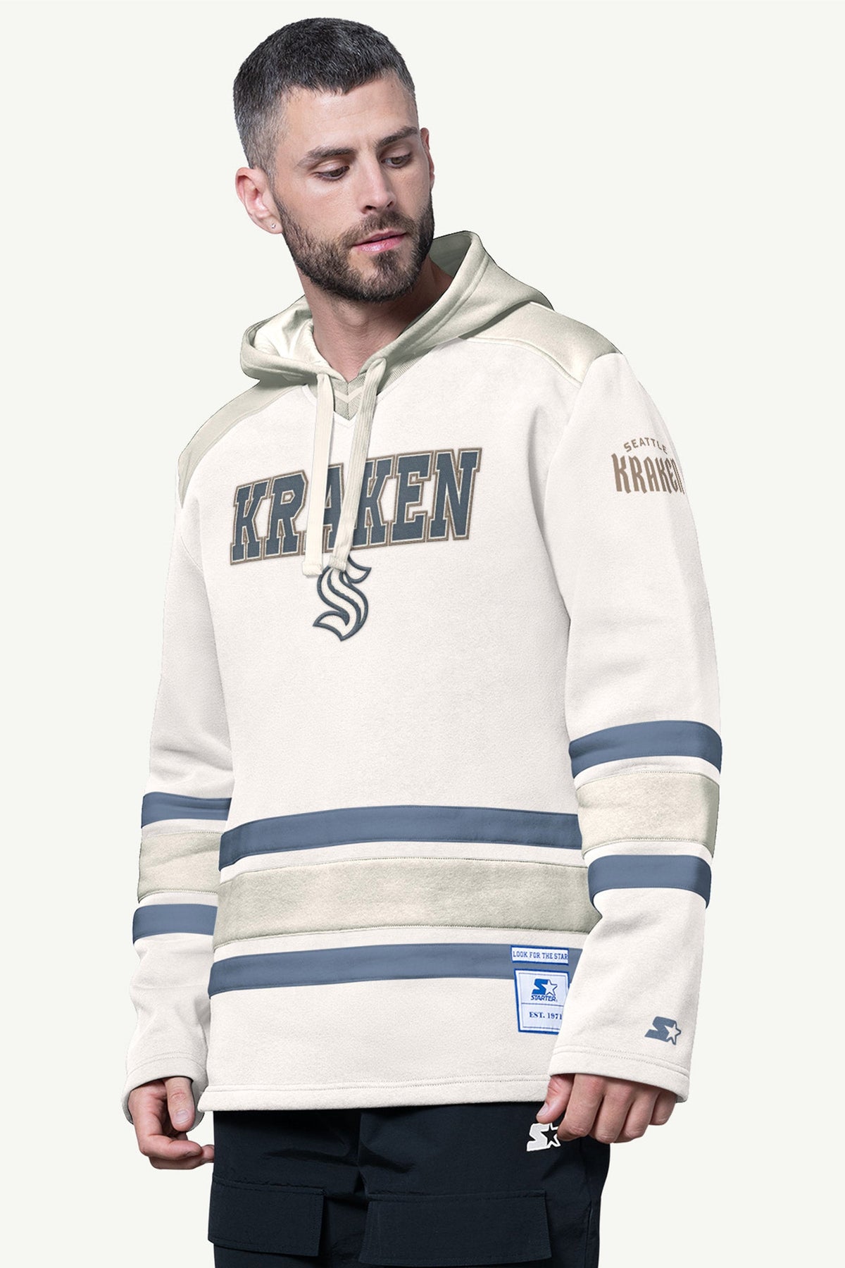 MENS SEATTLE KRAKEN SLAP SHOT HOODED HOCKEY PULLOVER