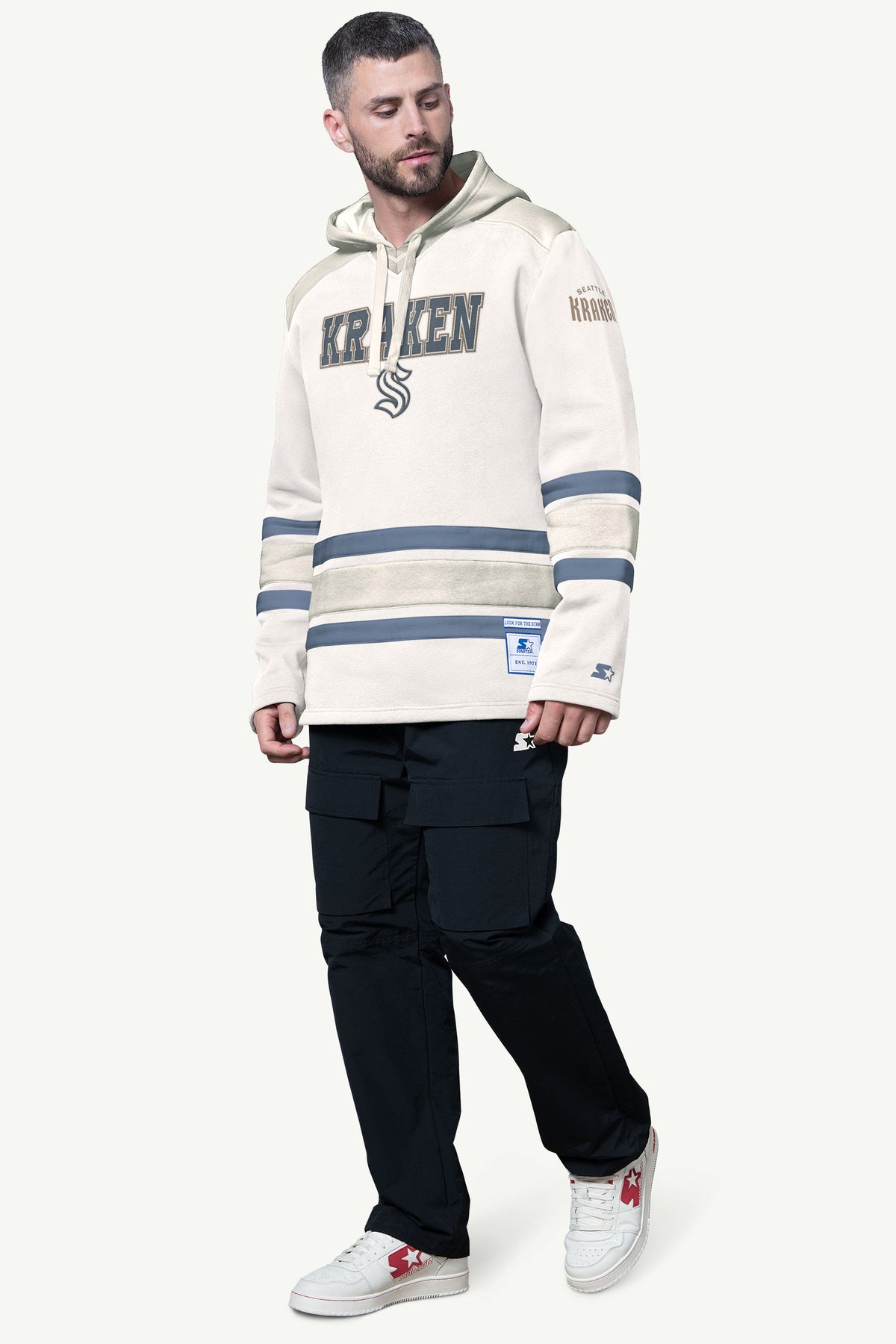MENS SEATTLE KRAKEN SLAP SHOT HOODED HOCKEY PULLOVER