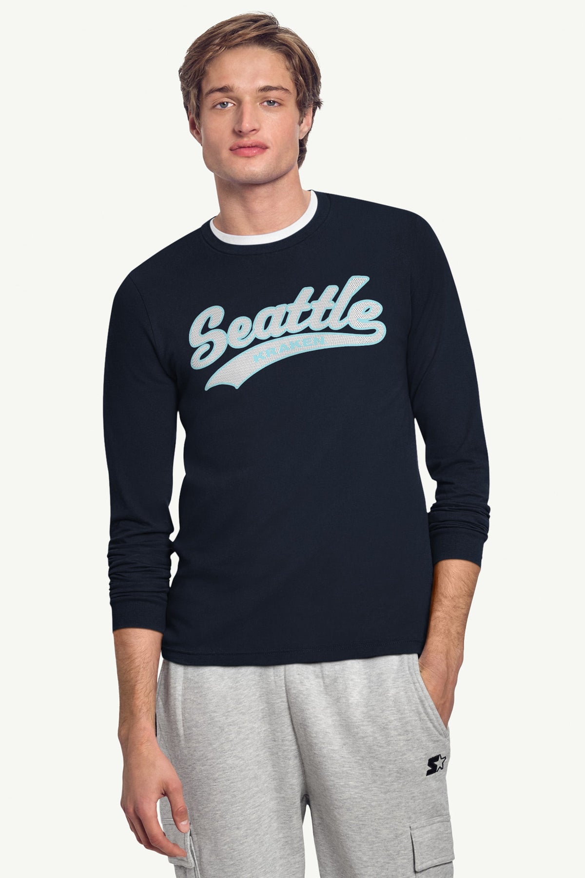MENS SEATTLE KRAKEN TAILSWEEP LONG SLEEVE T SHIRT
