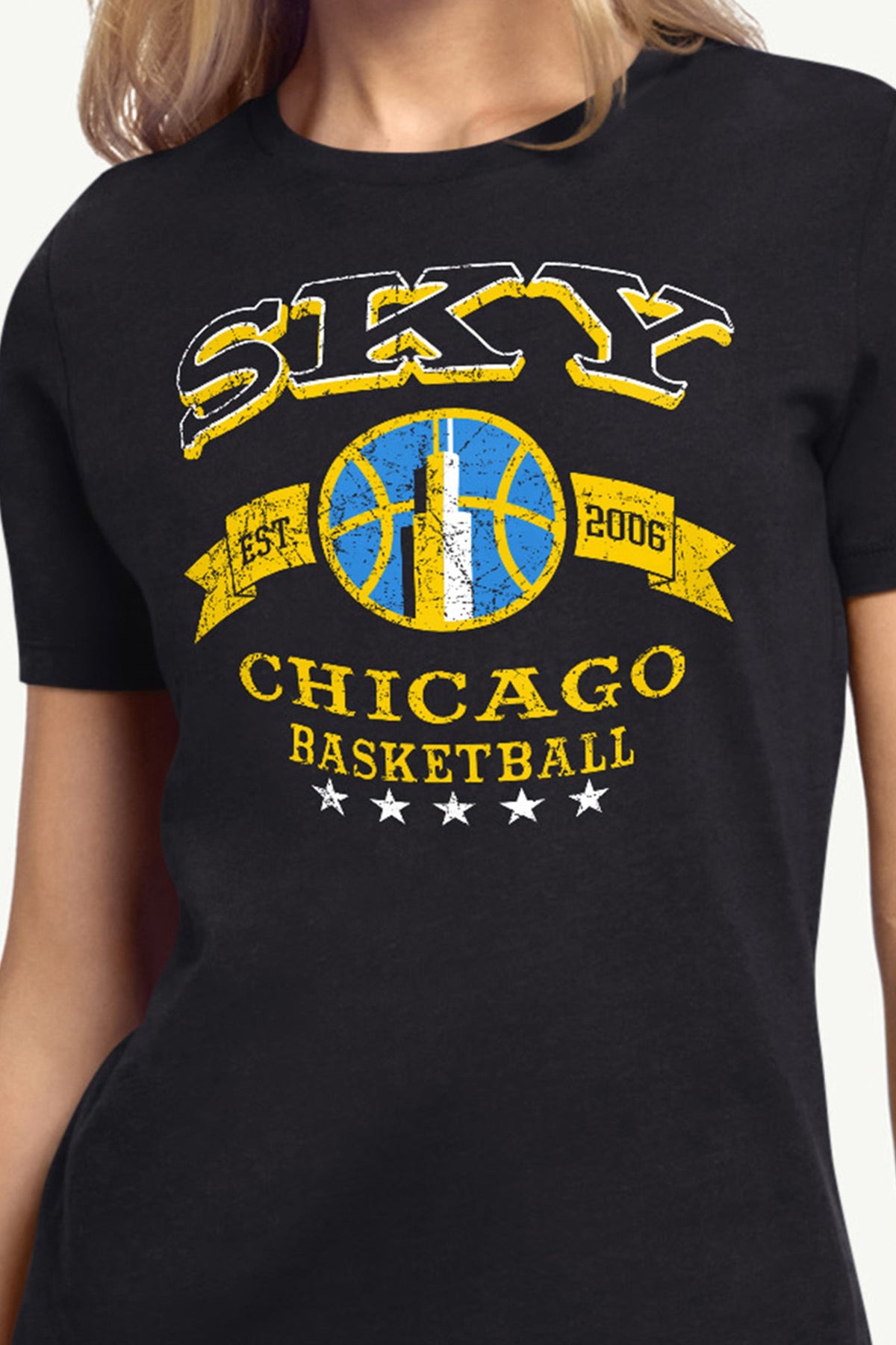 WOMENS WNBA CHICAGO SKY BLEACHERS & BANNER T SHIRT