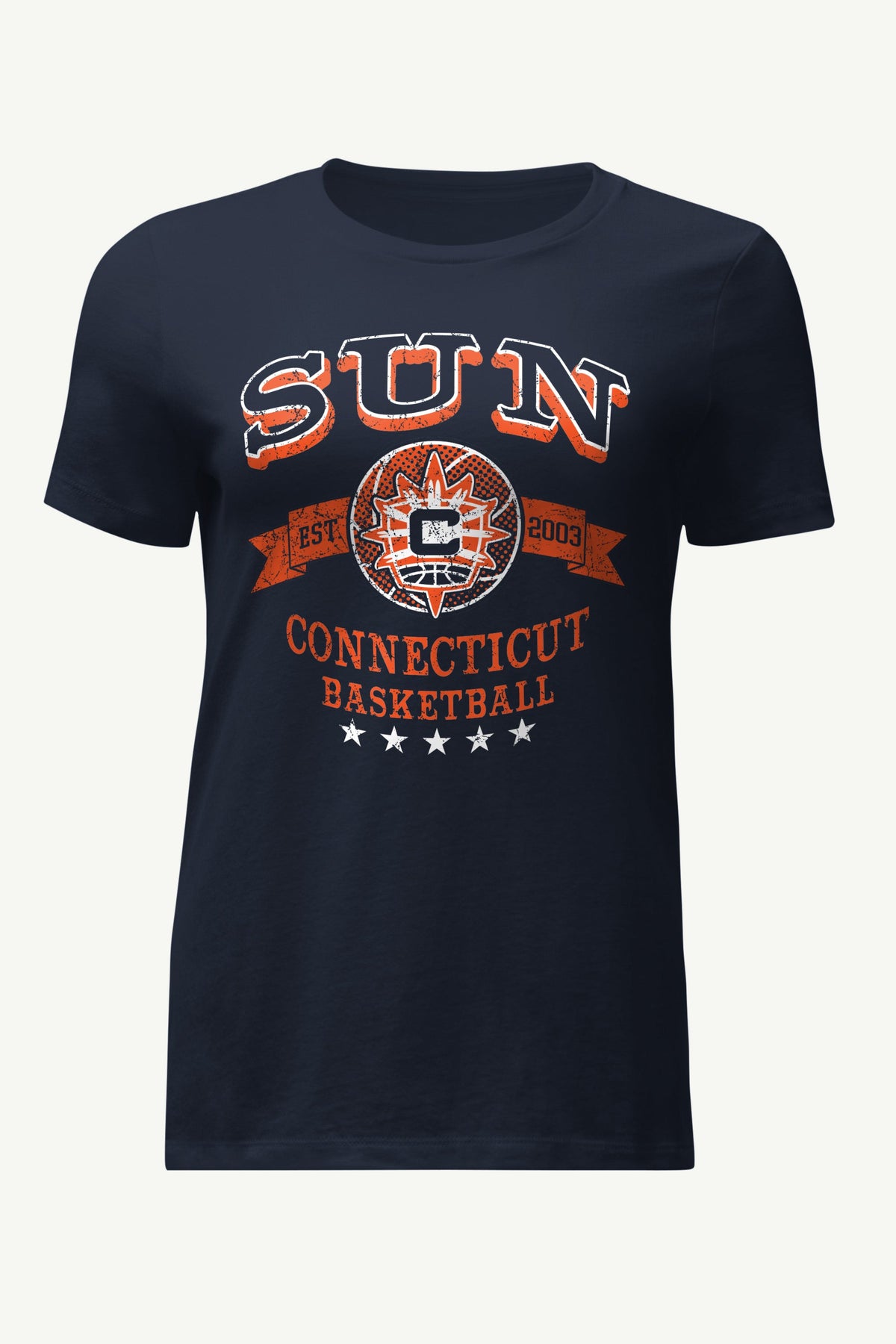 WOMENS WNBA CONNECTICUT SUN BLEACHERS & BANNER T SHIRT