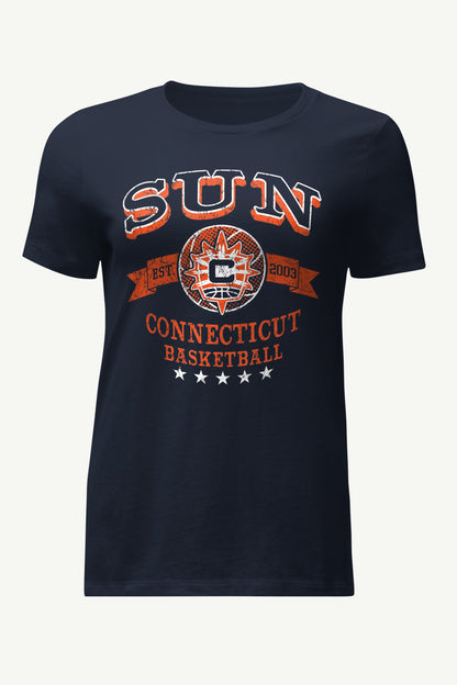 WOMENS WNBA CONNECTICUT SUN BLEACHERS & BANNER T SHIRT