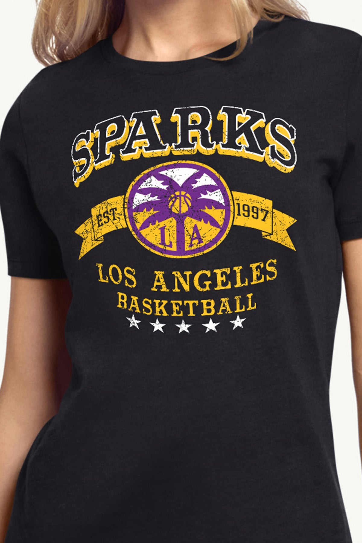 WOMENS WNBA LOS ANGELES SPARKS BLEACHERS & BANNER T SHIRT