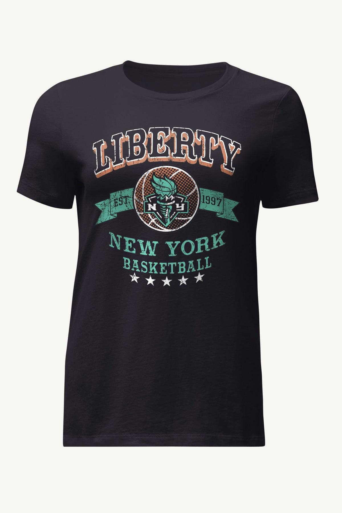 WOMENS WNBA NEW YOR LIBERTY BLEACHERS & BANNER T SHIRT