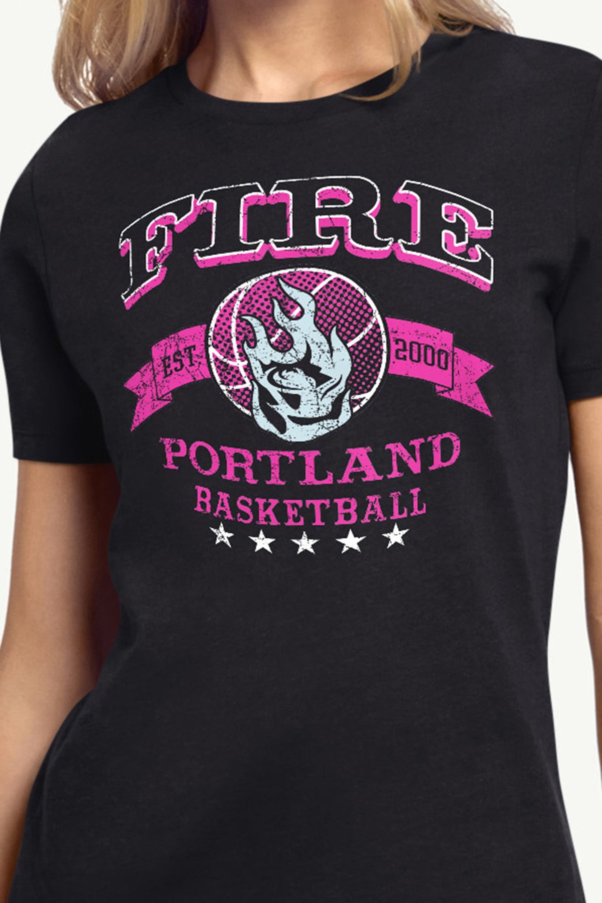 WOMENS WNBA PORTLAND FIRE BLEACHERS & BANNER T SHIRT