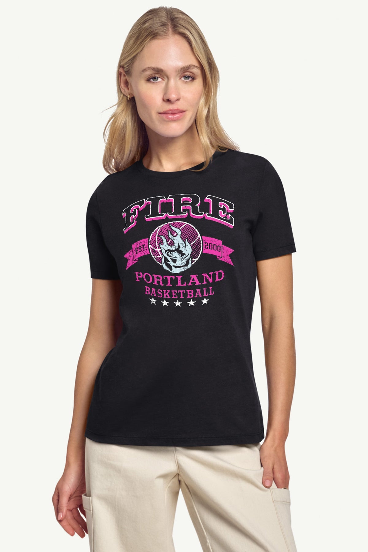 WOMENS WNBA PORTLAND FIRE BLEACHERS & BANNER T SHIRT