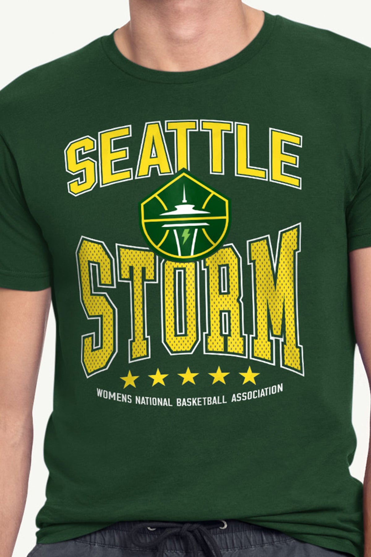 MENS WNBA SEATTLE STORM CENTER SQUEEZE T SHIRT