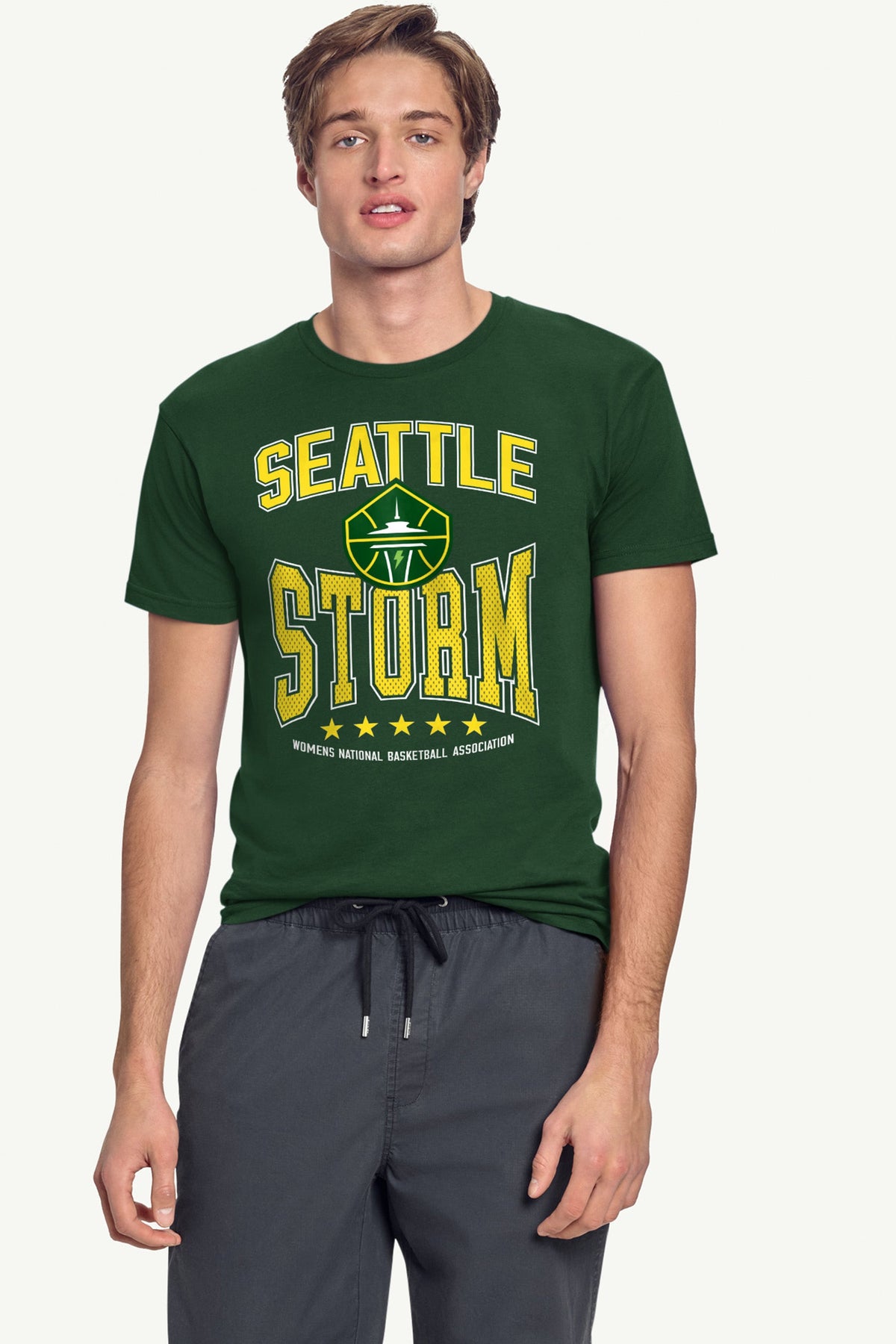 MENS WNBA SEATTLE STORM CENTER SQUEEZE T SHIRT