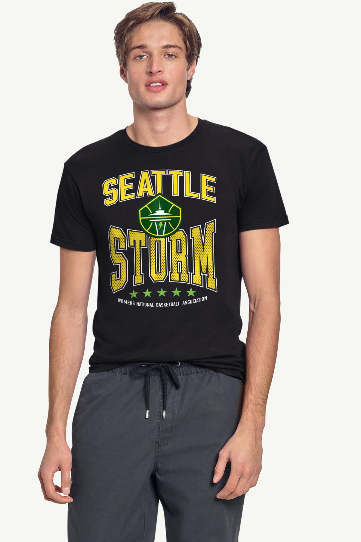 MENS WNBA SEATTLE STORM CENTER SQUEEZE T SHIRT
